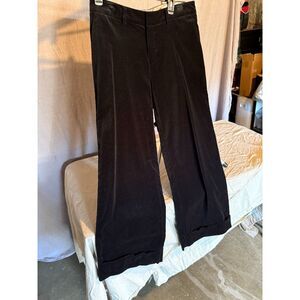 Erin Fetherston Target juniors black velvet wide leg cuffed dress pants  s 11